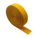 Heavy Duty Webbing Strap Tape - 5 metres - Rucksack/Backpacks, Luggage/Cargo Strapping, Belts (Yellow, 25mm)