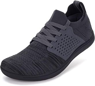 WHITIN Women's Minimalist Barefoot Low Zero Drop Shoes Female Sneakers Width Ladies Size 7 Wide Toe Box Walking Trail Running Tennis Cross Dark Grey 38