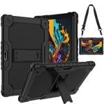 SOATUTO Case for Pritom M10 10 Inch Tablet/FANGOR F-X10/qunyiCO Y10/Voger priorpad X100/Digiland Tab Model: DL1036/Gateway 10.1 HD Tablet Case Hybrid Shockproof Kids Friendly with Stand (Black+Black)