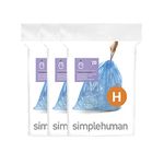 simplehuman Code H Custom Fit Drawstring Recycling Trash Bags, 30-35 Liter / 8-9 Gallon, Blue, 60 Count