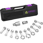 ANPUDS Torque Adapter Set, 12 pcs SAE 12 Point Torque Adapter Extension Set, 3/8" Torque Wrench Adapter with 5/16", 3/8", 7/16", 1/2", 9/16", 5/8", 11/16", 3/4", 13/16", 7/8", 1/2''+1/4'' Adapter