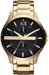 Armani Exchange Watch for Men, Multifunction Movement, 46 mm Gold Stainless Steel Case with a Stainless Steel Strap, AX2122