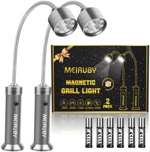 Grill BBQ Stocking Stuffers for Men Adults, MEIRUBY 2-Pack Magnetic Barbecue Grill Light: BBQ Grilling Accessories for Outdoor Grills with 360-Degree Flexible Gooseneck, Magnetic Base, Gifts for Dads