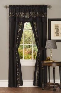 Achim Home Furnishings Fairfield Window in a Bag, 55-Inch by 63-Inch, Black