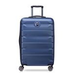 Delsey Paris Polycarbonate Air Armour 68 Cm 4 Double Wheel Cabin Blue Expandable Hardshell Inline Suitcase, Medium