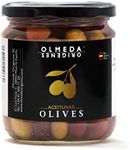 OLMEDA ORÍGENES - Mix Olives Manzanilla, Arbequina and Cuquillo (Crystal jar 370 gr)