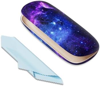 ZAXMEY Eyeglasses Case, Portable Hard Shell Protective Case For Glasses, Glass Case for Women and Men with Cleaning Cloth, Colorful Stars