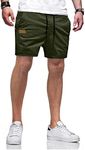 JMIERR Mens Casual Shorts - Cotton Drawstring Summer Beach Stretch Twill Chino Golf Dress Shorts with Pockets Elastic Waist, XL, A3 Dark Green