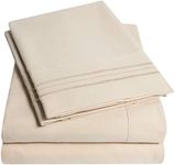 1500 Supreme Collection Extra Deep Pocket Sheets Set - Luxury Soft Bed Sheets, Wrinkle Free, Bedding, Over 40 Colors, 21 inch Extra Deep Pocket, Full, Beige