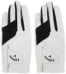 Callaway Golf Weather Spann Glove (Worn on Left Hand, Cadet (Short Fingers) 2019, Large, White (2-pack))