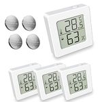 ENOPYO Mini Digital Hygrometer Room Thermometer with Spare Battery,Humidity Monitor For Baby Room,Nursery,Greenhouse,Garden,Reptile Tank(4 Pack White)