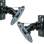 TygerClaw Speaker Wall Ceiling Mount, Lift up to 33lbs w/ 360 Degree Tilt and Rotation, a Pair of Black SM8001BLK