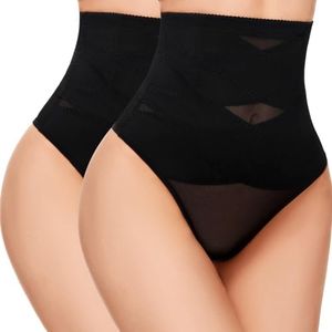 SIMIYA Thong Shapewear Tummy Control Underwear for Women High Waist Stay-Put Body Shaper Girdle with Targeted Compression