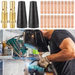 24 PCS Flux Core Gasless Nozzle Tips Kit,0.03"and 0.035" Tips, Mig Welding Gun Accessory Replacement Kit, Compatible with MIG Eastwood 135/175 Weld-Pak 100HD 125HD 140HD MIG Welder