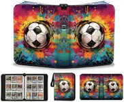 Soccer Card Binder 900 Pockets - Soccer Card Binder with Sleeves, Soccer Trading Cards Binder Collectible Trading Card Albums Organizer Case Fits 900 Cards with 50 Removable for Sports Game Cards