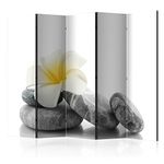 murando Decorative Room Divider Spa Zen 225x172 cm / 89"x68" Double-Sided Folding Screen 5 Panels Room Partition Non-Woven Canvas Print Opaque Photo Display grey white b-B-0190-z-c