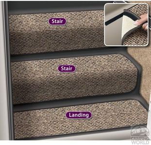 Prest-O-Fit 5-1093 Decorian Step Huggers Landing Rug, 8" x 23.5" - Peppercorn