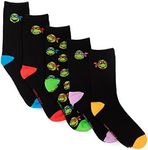 Teenage Mutant Ninja Turtles Socks 5 Pack Unisex Adults | Mens Womens Multicolour Michelangelo Leonardo Donatello Raphael | Footwear Accessories One Size