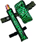VERS MURSE Phone Bag Fan Holster Fanny Pack, Arm/Leg Band, Buckled Zippers & Hidden Zipper Pocket for Raves/Circuit Parties (Green Vers Murse + Green Fan Holster + Green Spirals LED Waist Belt)
