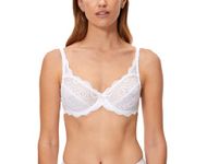 Playtex Bra Woman Flower Elegance Underwire Bra x1, White, 44DD