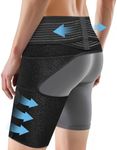 SOLOEVER Hip Brace for Women & Men, Sciatica Pain Relief Devices, Adjustable Compression Wrap Support for Arthritis, Pulled Thigh, Hip Fleхоr Strain, Groin Injury, Hamstring Pull (Black, Left)