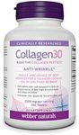 Webber Naturals Collagen30 Collagen Peptides Anti-Wrinkle, (Types I, III), 2500mg, 180 Tablets, 2 Month Supply, for Healthy Skin and Nails