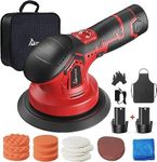 Aiment Cordless Car Buffer Polisher - 6 Inch Car Polisher for Car Detailing with 6 Variable Speed, 2pcs 12V Rechargeable Batteries - 2500-5000RPM Brushless Polisher for Waxing Paint Correction