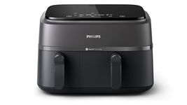 Philips Dual Basket Airfryer 3000 Series, 9L, 2 Drawer Air Fryer, Rapid Air Technology, Versatile Large Air Fryer for Family, 90% Less fat and Energy Saving, HomeID App (NA350/00)