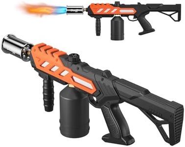 Powerful Propane Torch Gun, Adjustable Flame Thrower Gun, Kitchen Torch with Detachable Design, Flamethrower Blow Torch for BBQ, Searing Steak, Welding, Camping Charcoal Lighter(Tank Not Included)