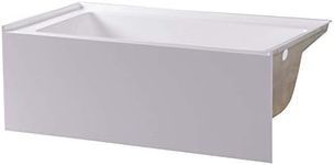 Fine Fixtures Acrylic, Fiberglass Alcove Soaking Bathtub with Integral Apron Front in Glossy White - Right Hand Drain, 60" x 32"