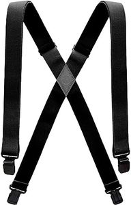 Arcade Mens Jessup Suspenders: 4 Point Heavy Duty Elastic Webbing Durable Metal Clips, Midnighter Black