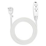 Aurum Cables 6 Feet 3 Outlet Extension Cord 16AWG Indoor/Outdoor Use White - UL Listed