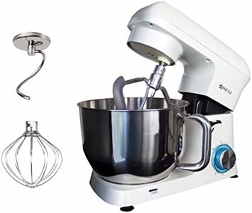 MYSA SM-1516 1400W Stand Mixer Food Mixer Heavy Duty Die Cast Aluminium Body 5.5 Ltrs SS Bowl, 6 Speed for Baking and Cooking, Dough Hook, Wire Whisk and Beater, White
