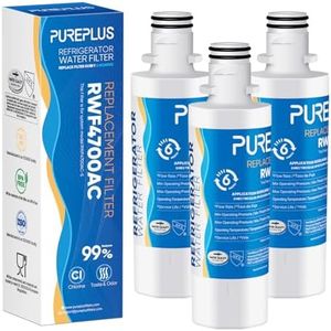 PUREPLUS ADQ747935 Replacement for LG LT1000P, Kenmore 9980, LT1000, LT1000PC, MDJ64844601, ADQ74793501, ADQ74793502, LMXS28626S, LMXS30796S, Refrigerator Water Filter, Model: RWF4700AB, 3Pack