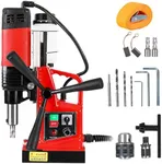 JustSmart Mag Drill Press 1300W 1.57" Dia. 700 RPM 10-Speed Reversible Tapping Portable Magnetic Drill with 2 Core Drill Bits, Electric Drilling Machine for Metal Surface Home Improvement