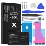 Battery for iPhone X, 4900mAh 2024 New Upgrade Ultra High Capacity Replacement 0 Cycle Battery Compatible with iPhone X A1865, A1901, A1902 with Complete Repair Tool Kit and Instructions