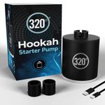 320º Hookah Shisha Pump 1300 mAh Rechargeable Battery - Electric Air Pump with Led Light Shisha Pump Starter - Universal Shisha Hookah Starter Kit Helper - Shisha Hookah Starter Vacuum - Nicotine Free