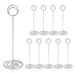 HomWanna Table Number Holders 10Pcs - 8.75 inch Place Card Holder Tall Table Number Stands for Wedding Party Graduation Reception Restaurant Home Centerpiece Decorations Office Memo (Silver)