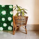 bharat traders Handmade Cane Rattan Flower Pot Stand,planter stand,Holder for Indoor Plants for Balcony, Livingroom, Kitchen, Garden, Varnish(brown)