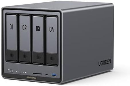 UGREEN NASync DXP4800 Plus 4-Bay Desktop NAS, Intel Pentium Gold 8505 5-Core CPU, 8GB DDR5 RAM, 128G SSD, 1 * 10GbE, 1 * 2.5GbE, 2 * M.2 NVMe Slots, 4K HDMI, Network Attached Storage (Diskless)