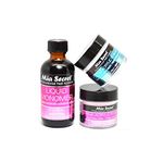 MIA SECRET 2oz LIQUID MONOMER + 1oz CLEAR + 1oz PINK ACRYLIC POWDER NAIL ART