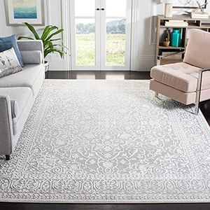 SAFAVIEH Reflection Collection Area Rug - 10' x 14', Light Grey & Cream, Vintage Distressed Design, Non-Shedding & Easy Care, Ideal for High Traffic Areas in Living Room, Bedroom (RFT670C)