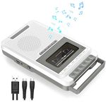 Cassette Player Recorder Converter,Record to Cassettes/USB/SD Card via Mic, Portable Cassette to MP3 Music via U Disk/SD Card or PC, Cassette Tape Player with Headphone Jack (White)