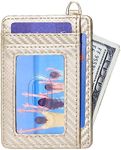 Badiya Credit Card Holder Slim Minimalist Wallet, Front Pocket Purse RFID Blocking Wallet Compact Card Case with ID Window for Women & Men