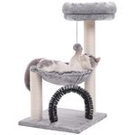 HOOPET Cat Tree Tower for Indoor Cats,27.8 Inches Multi-Level Cat Tree with Scratching Posts Plush Basket & Perch for Play Rest, Cat Activity Tree with Dangling Ball for Kittens/Small Cats