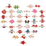 36 pcs Adjustable Rings Set for Little Girls Cute Colorful Rings for Kids Princess Jewelry Finger Rings Dress up Rings Children's Jewelry Birthday Gift for Girls Christmas