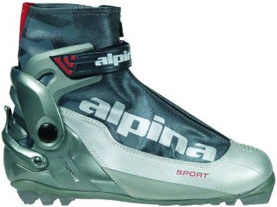 Alpina S Combi Sport Series Cross-Country Nordic Ski Boots, Silver/Charcoal, 36
