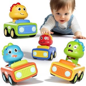 Wdebay Press and Go Dinosaur Car Toys for 1 Year Old Boy|First Birthday Gift|Baby Toys 12-18 Months Toddler Age 1-2| Cars for Toddlers 1-3