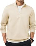 Dokotoo Men Men's Sweatshirts Casual Fall Winter 1/4 Zip Geometric Texture Graphic Soild Color Pullover Fahion Dressy Clothes Knit Long Sleeve Mock Neck Sweater Polo Workout Shirts Apricot Large