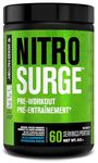 NITROSURGE Pre Workout Supplement - Endless Energy, Instant Strength Gains, Clear Focus, Intense Pumps - Nitric Oxide Booster & Powerful Preworkout Energy Powder - 60 Servings, Blue Raspberry
